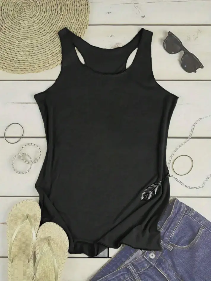 2025 Black Round Neck Sleeveless Vest for Women — feature 2