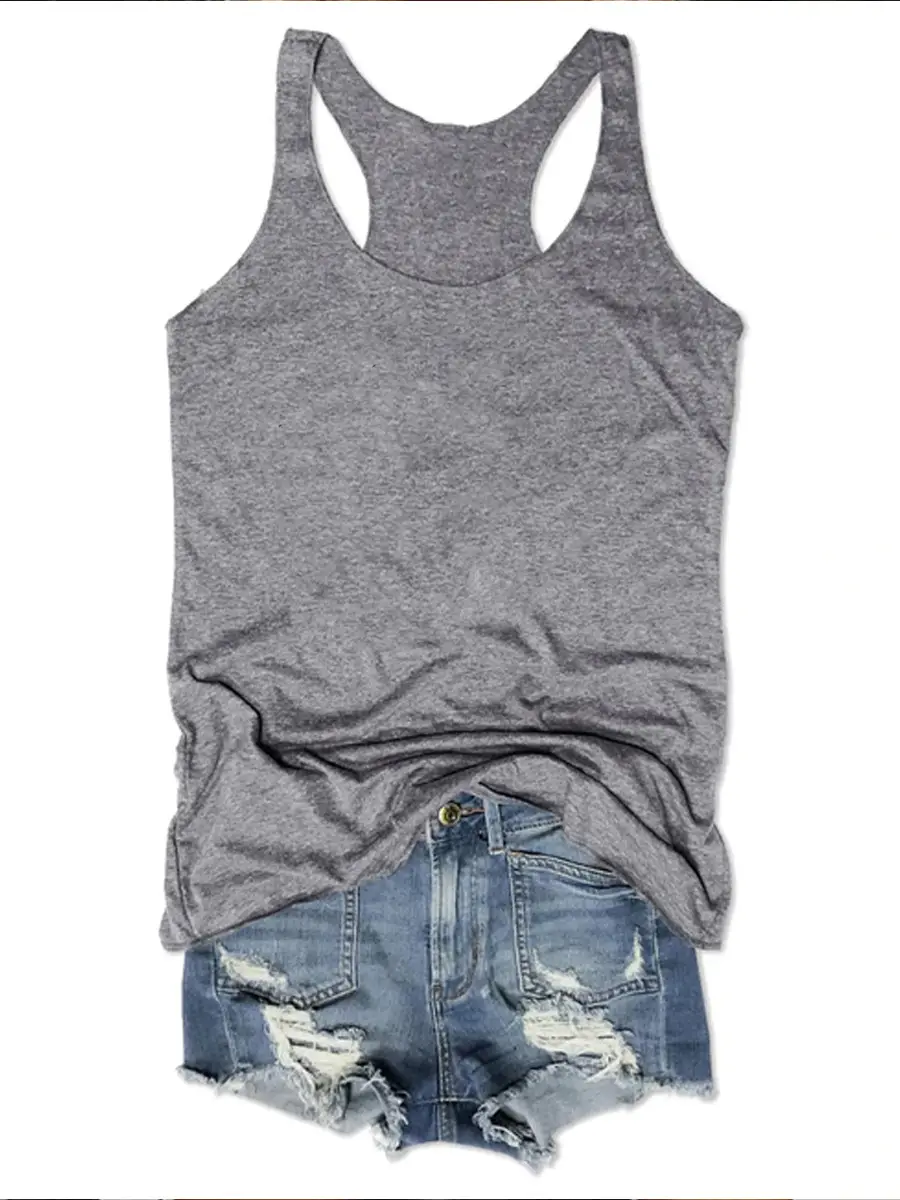 2025 Black Round Neck Sleeveless Vest for Women