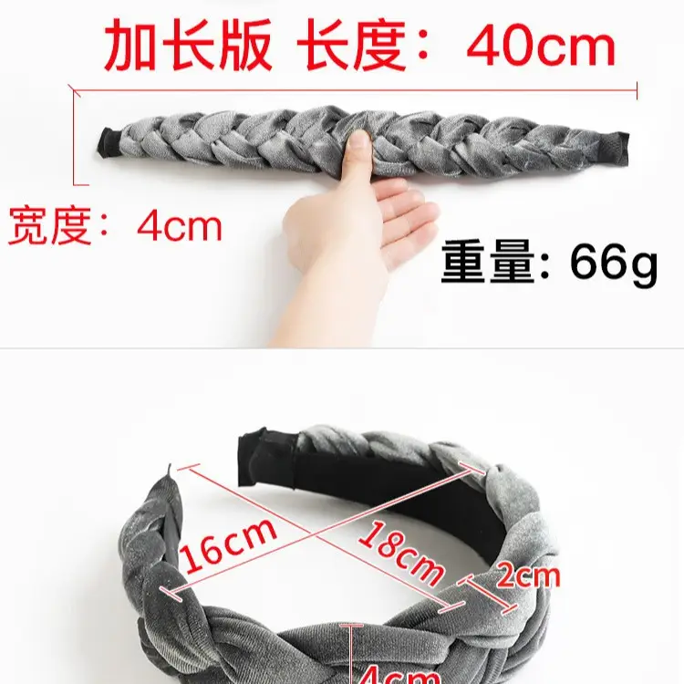 Green Velvet Braided Hair Band for Women - Image 22