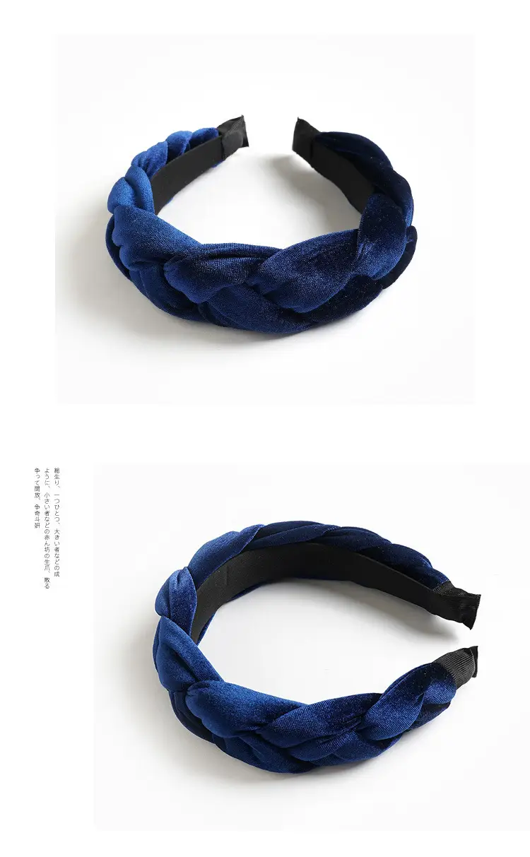 Green Velvet Braided Hair Band for Women — feature 12
