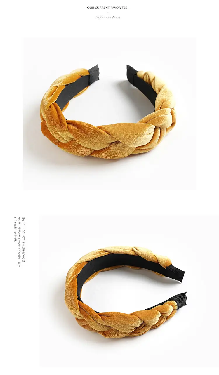 Green Velvet Braided Hair Band for Women — feature 15