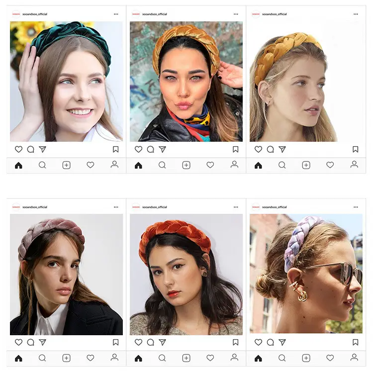 Green Velvet Braided Hair Band for Women — feature 2