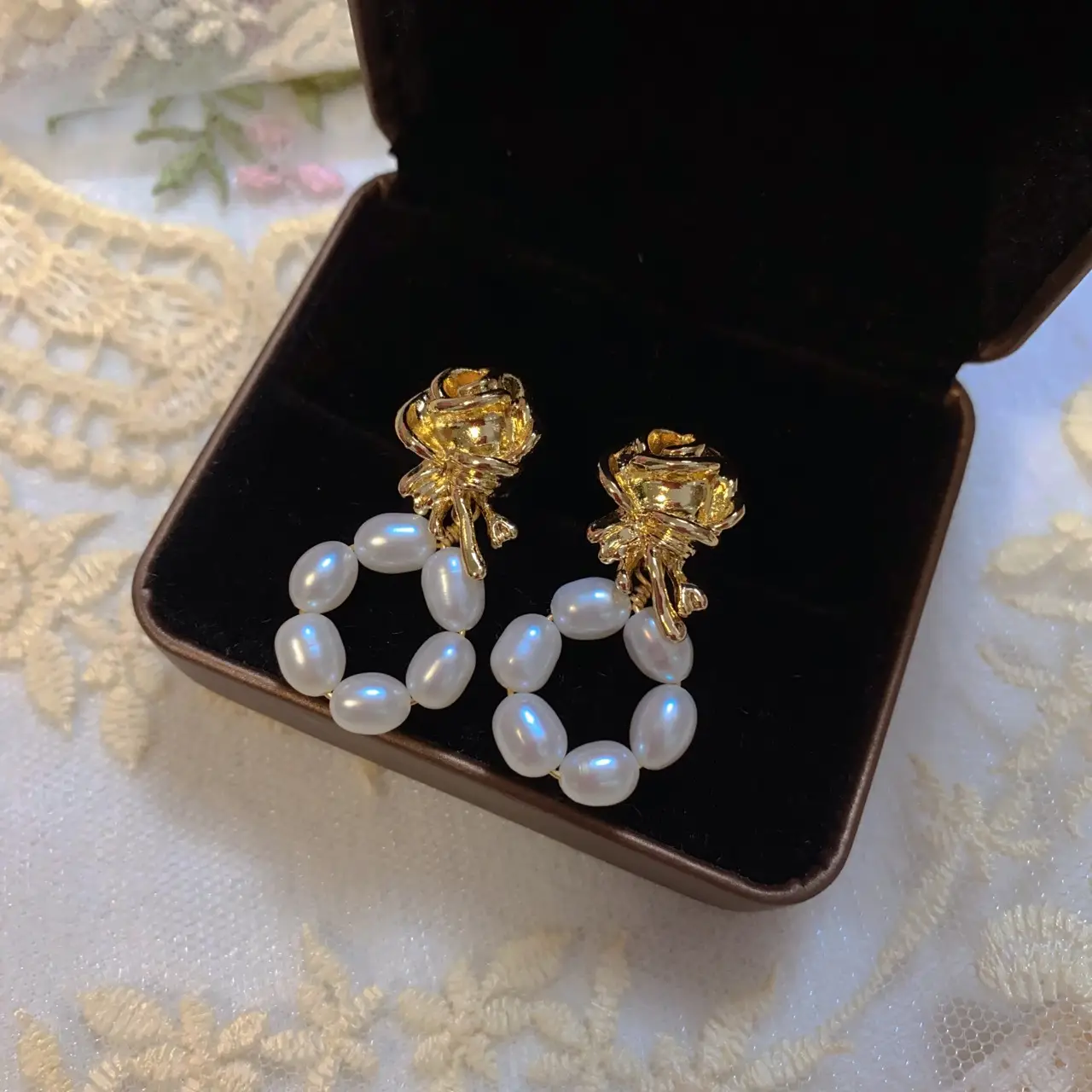 Roman Style Pearl Earrings for Women 925 Silver - Image 2