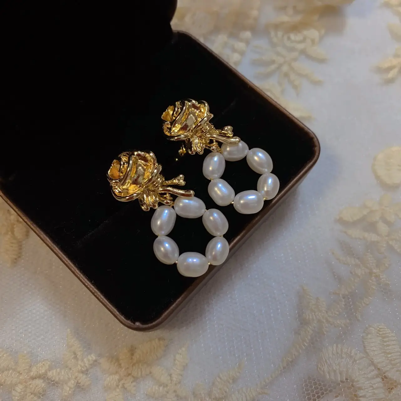Roman Style Pearl Earrings for Women 925 Silver - Image 3