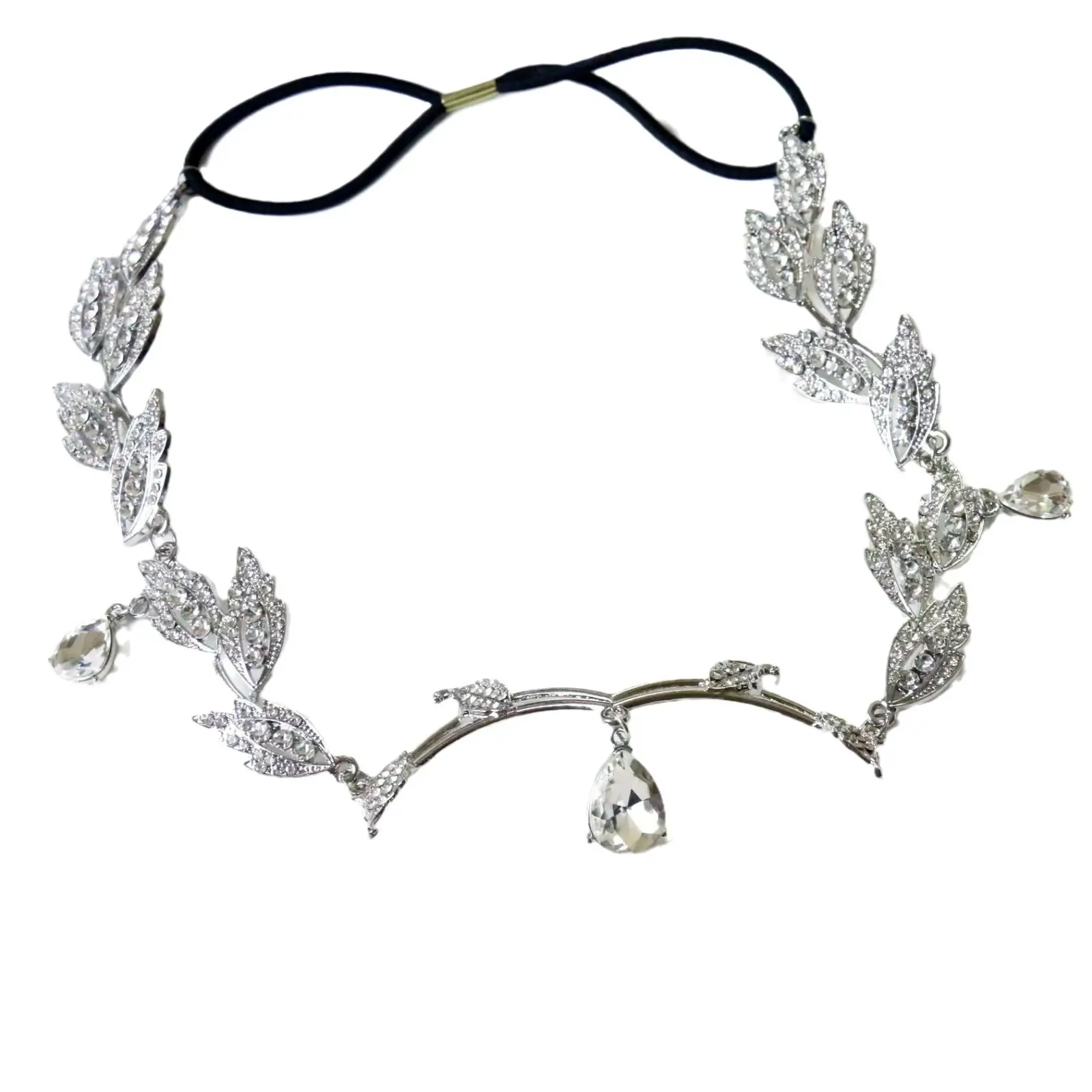 Rhinestone Tassel Headband for Women Bridal Crown