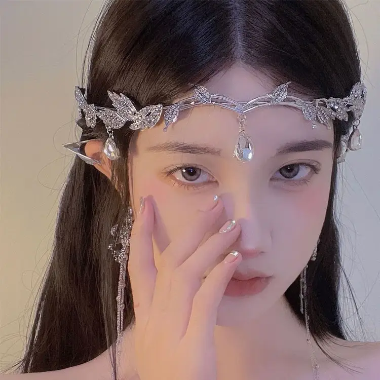 Rhinestone Tassel Headband for Women Bridal Crown — feature 11