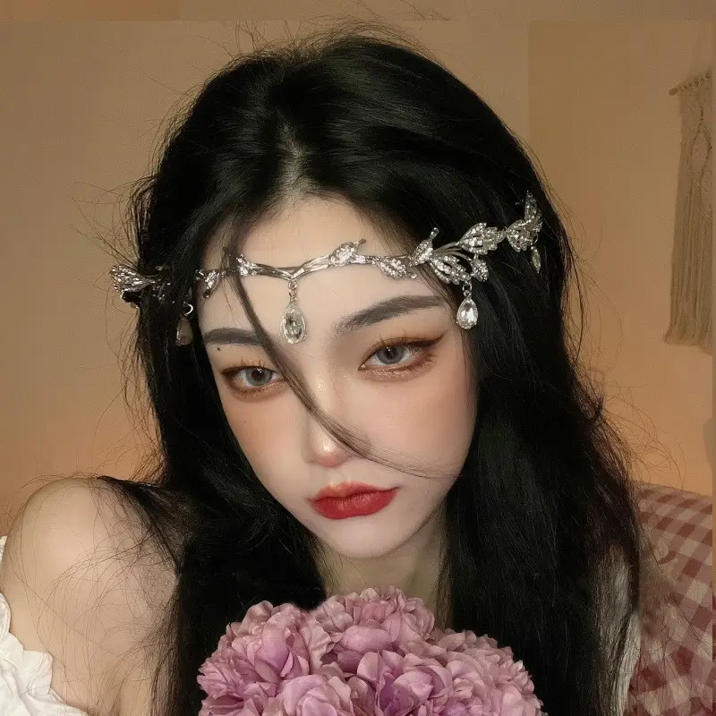 Rhinestone Tassel Headband for Women Bridal Crown — feature 5
