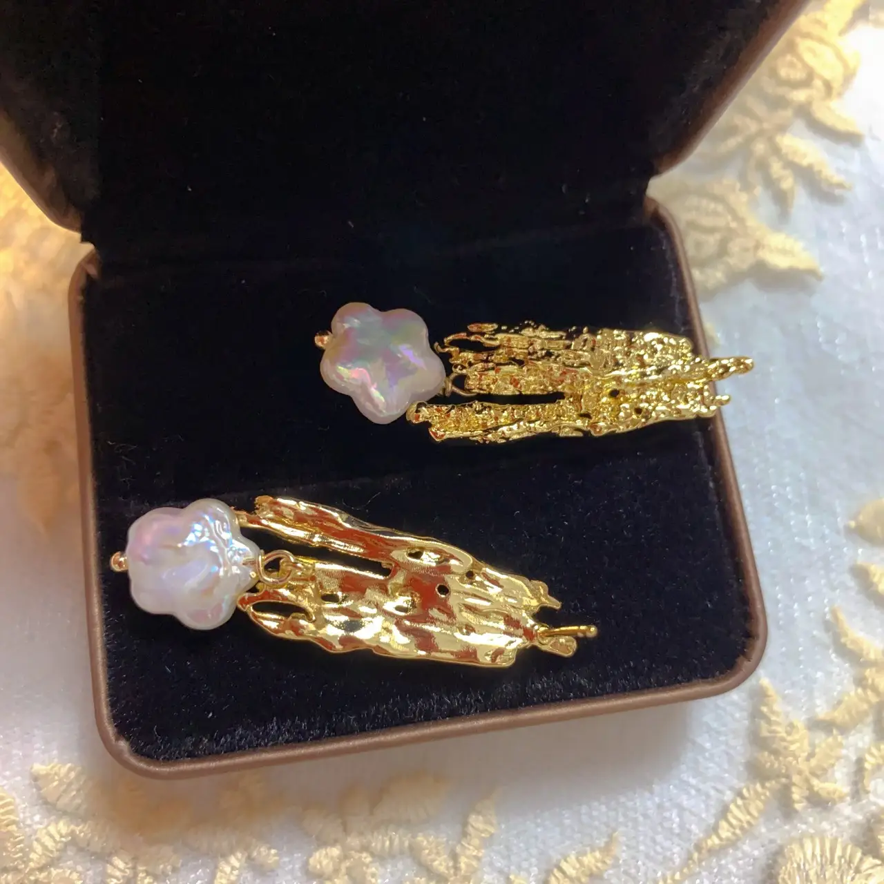 Greek Lava Baroque Pearl Earrings Set - Image 4
