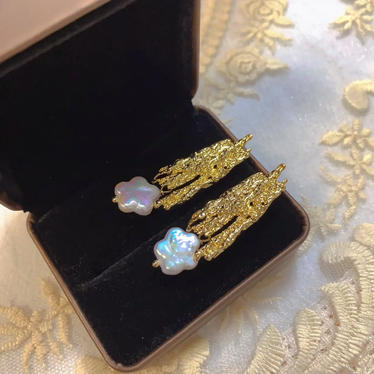 Greek Lava Baroque Pearl Earrings Set - Image 5