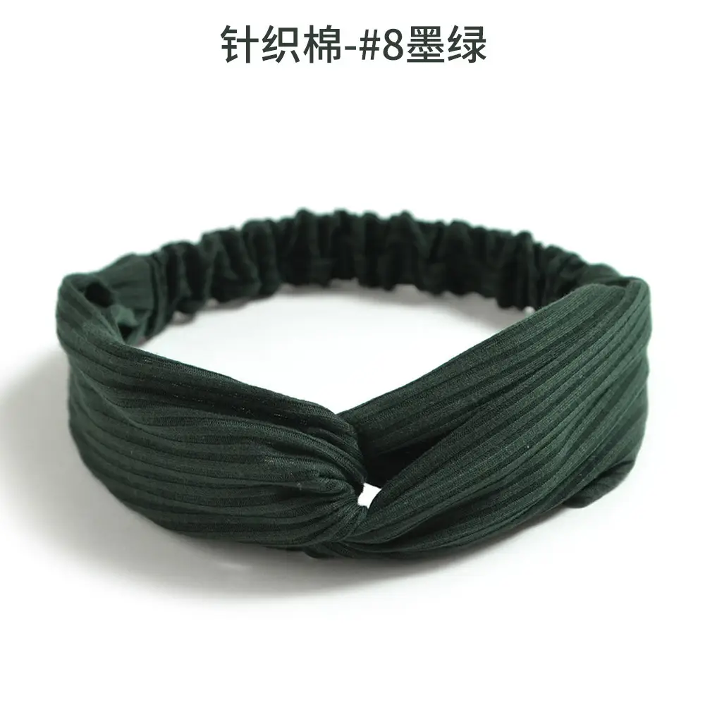 Knitted Green Elastic Headband for Women - Image 31