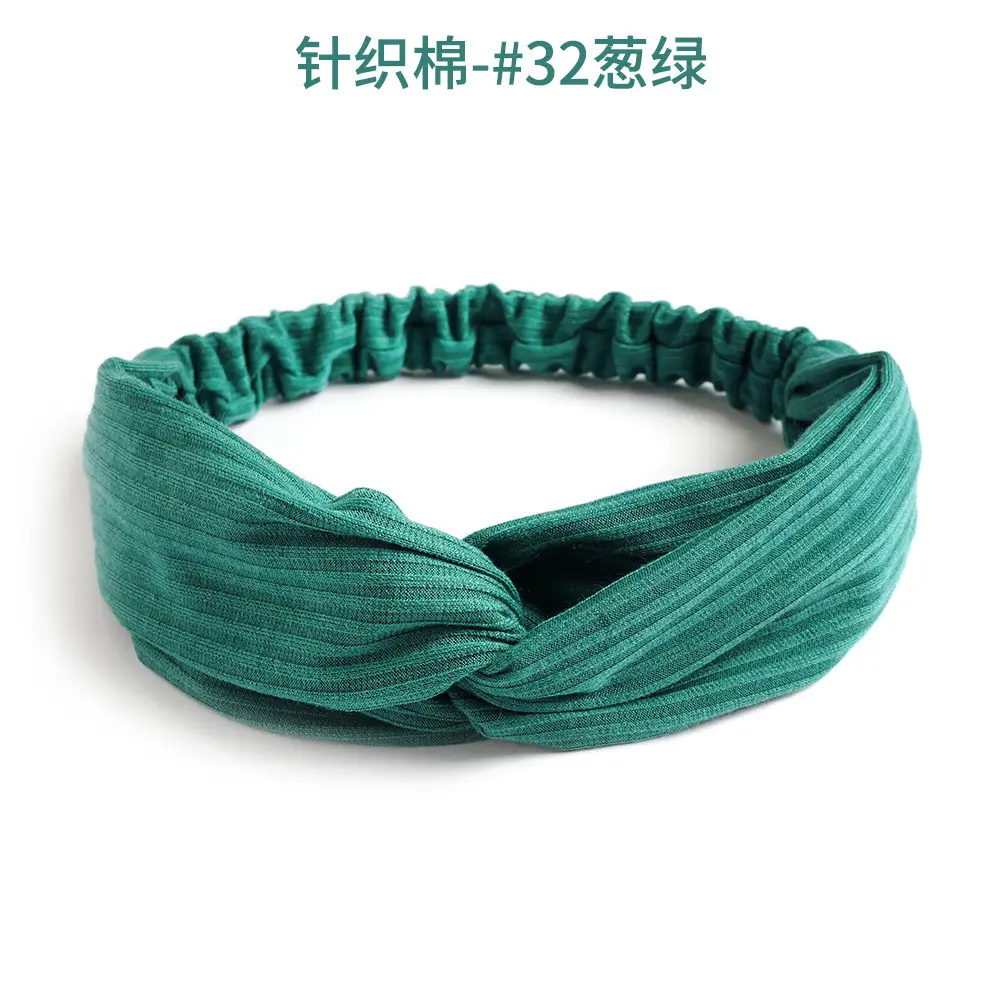 Knitted Green Elastic Headband for Women - Image 47