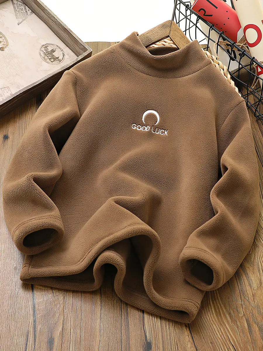 Boys Fleece Lined Half-Turtleneck Cream 2025 - Image 12