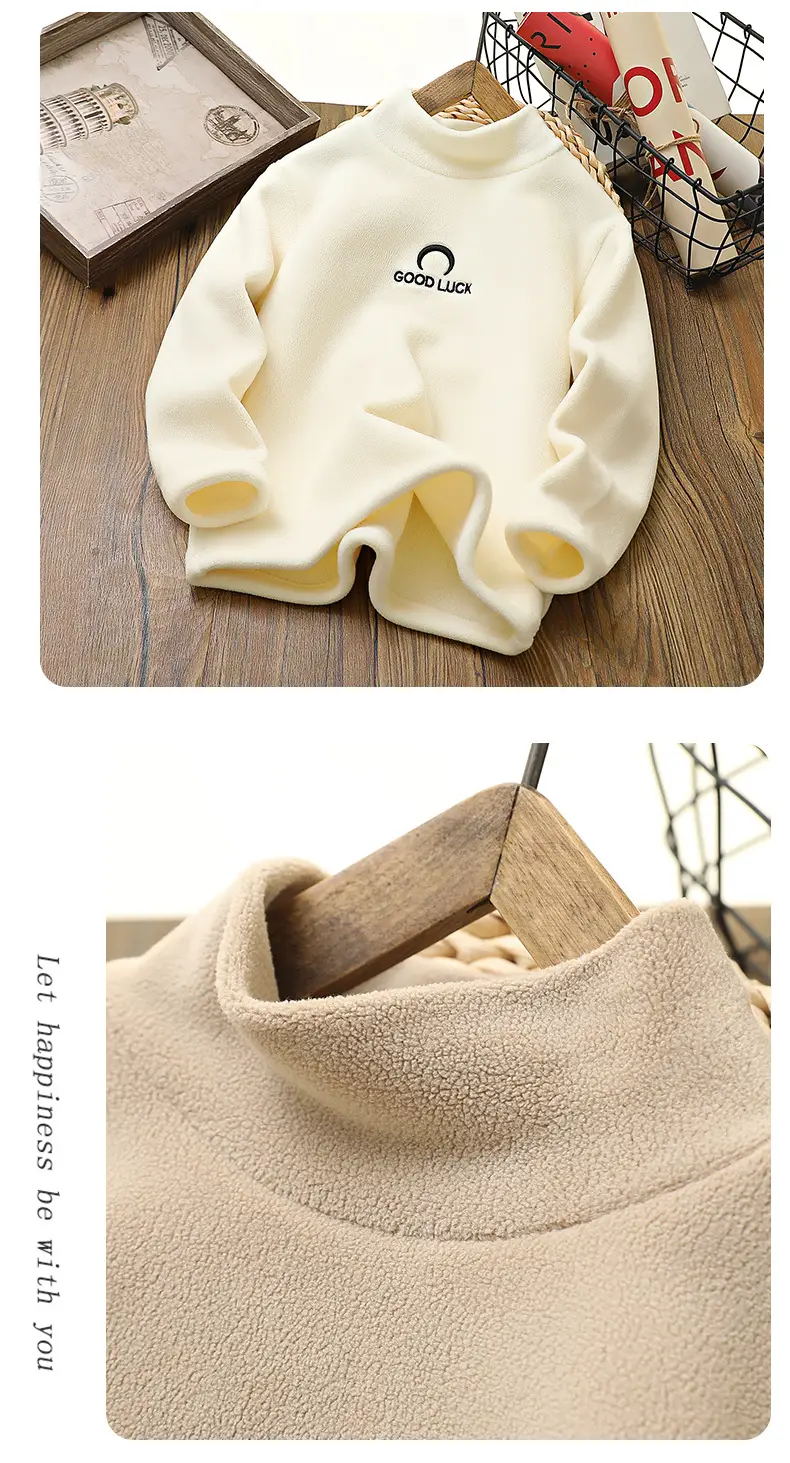 Boys Fleece Lined Half-Turtleneck Cream 2025 — feature 13