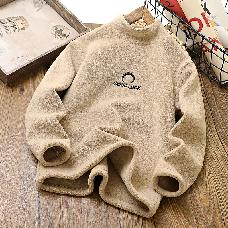 Boys Fleece Lined Half-Turtleneck Cream 2025 - Image 2