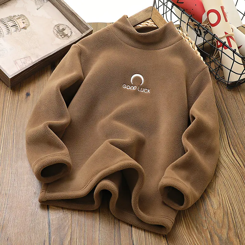Boys Fleece Lined Half-Turtleneck Cream 2025 - Image 3