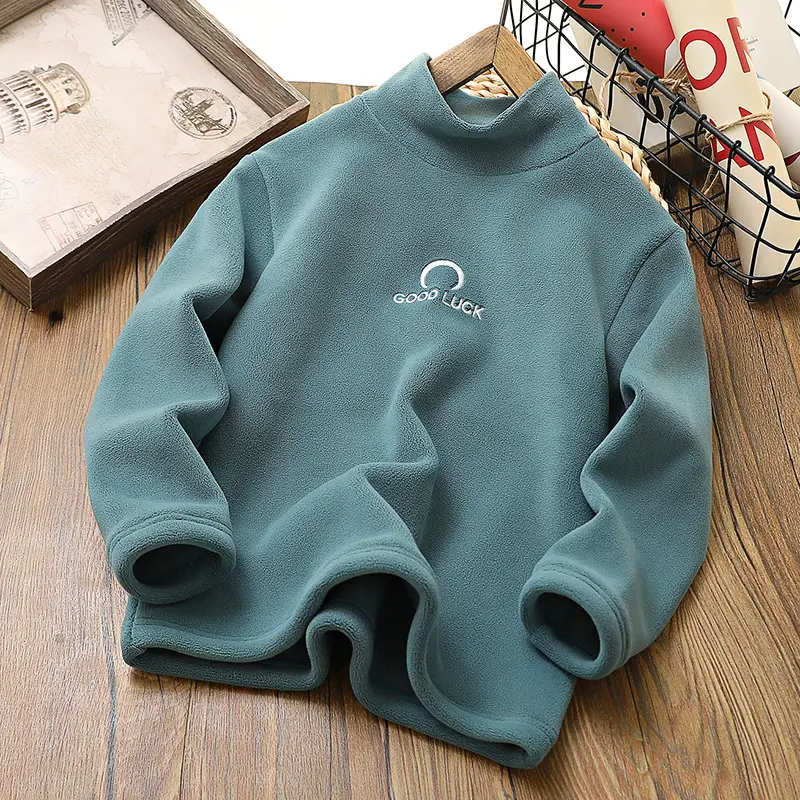 Boys Fleece Lined Half-Turtleneck Cream 2025 - Image 4