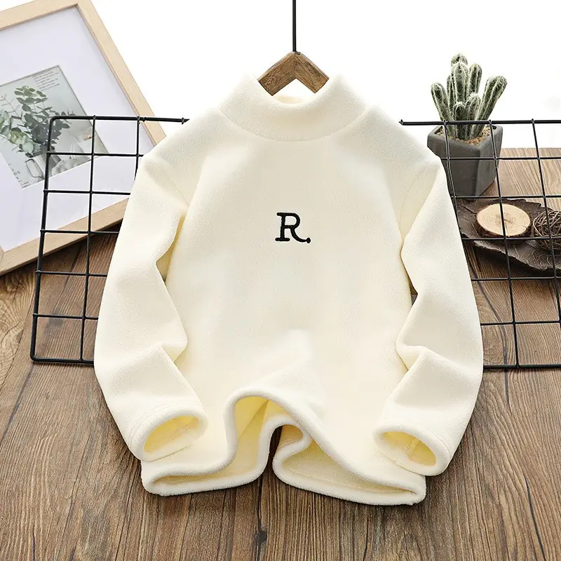 Boys Fleece Lined Half-Turtleneck Cream 2025 - Image 5