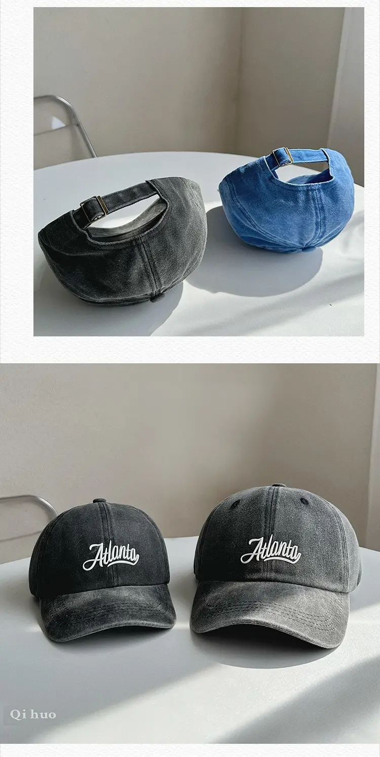 Letter Washed Parent Child Caps Set of 6 — feature 26