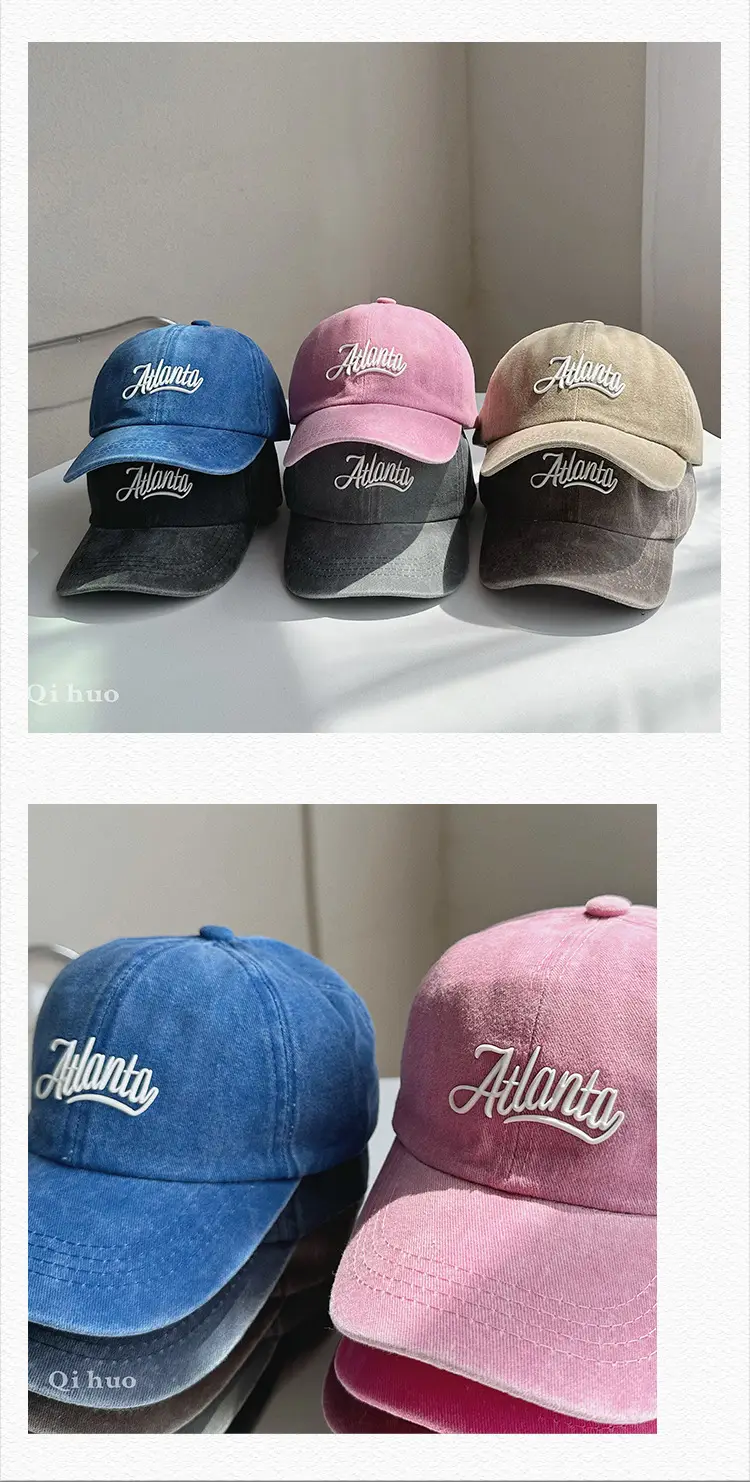 Letter Washed Parent Child Caps Set of 6 — feature 27