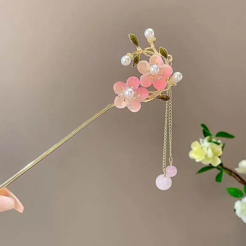 Ancient Flower Hairpin with Tassel & Chopsticks Set — feature 6