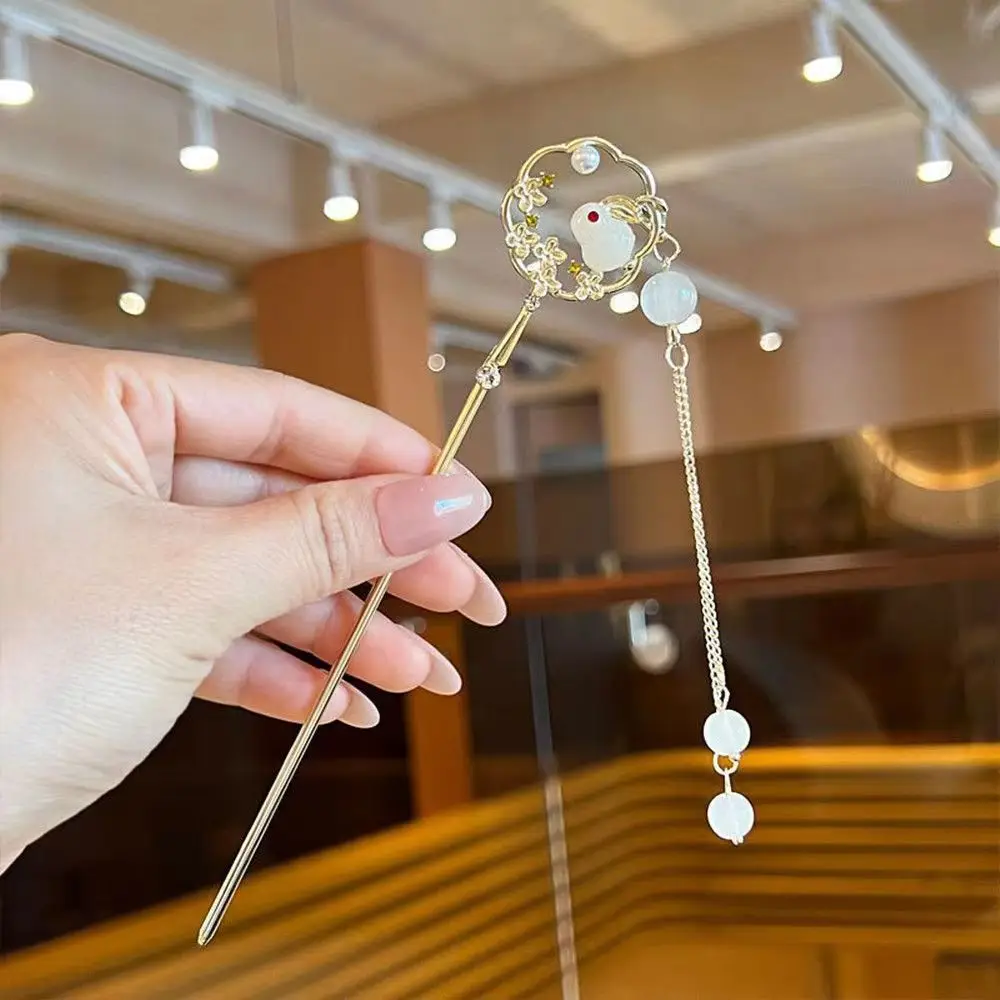 Ancient Flower Hairpin with Tassel & Chopsticks Set - Image 20