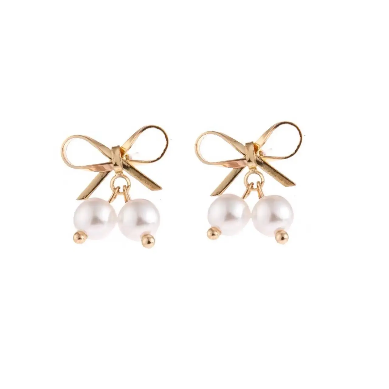 Natural Pearl Bow Earrings for Women - Image 5