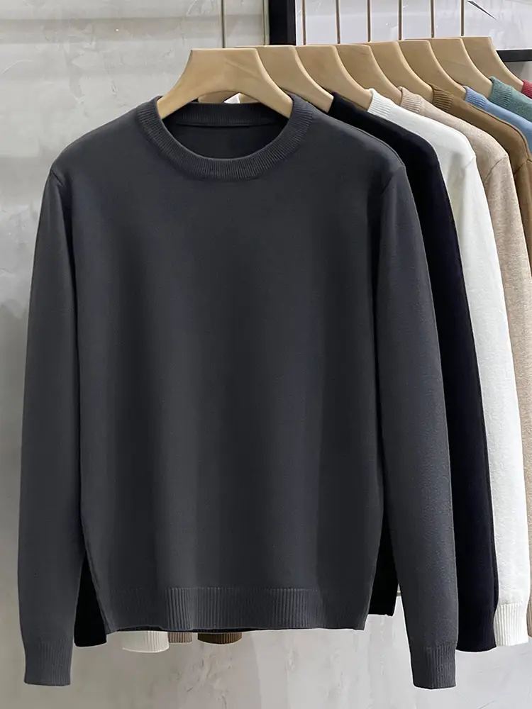 Men's White Round Neck Sweatshirt 2023 - Image 12