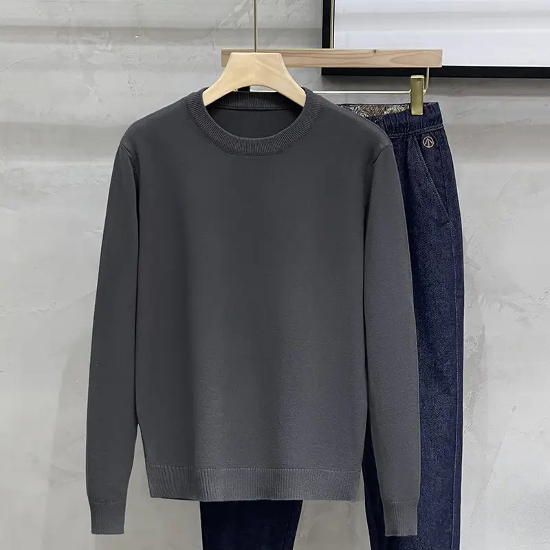 Men's White Round Neck Sweatshirt 2023 - Image 6
