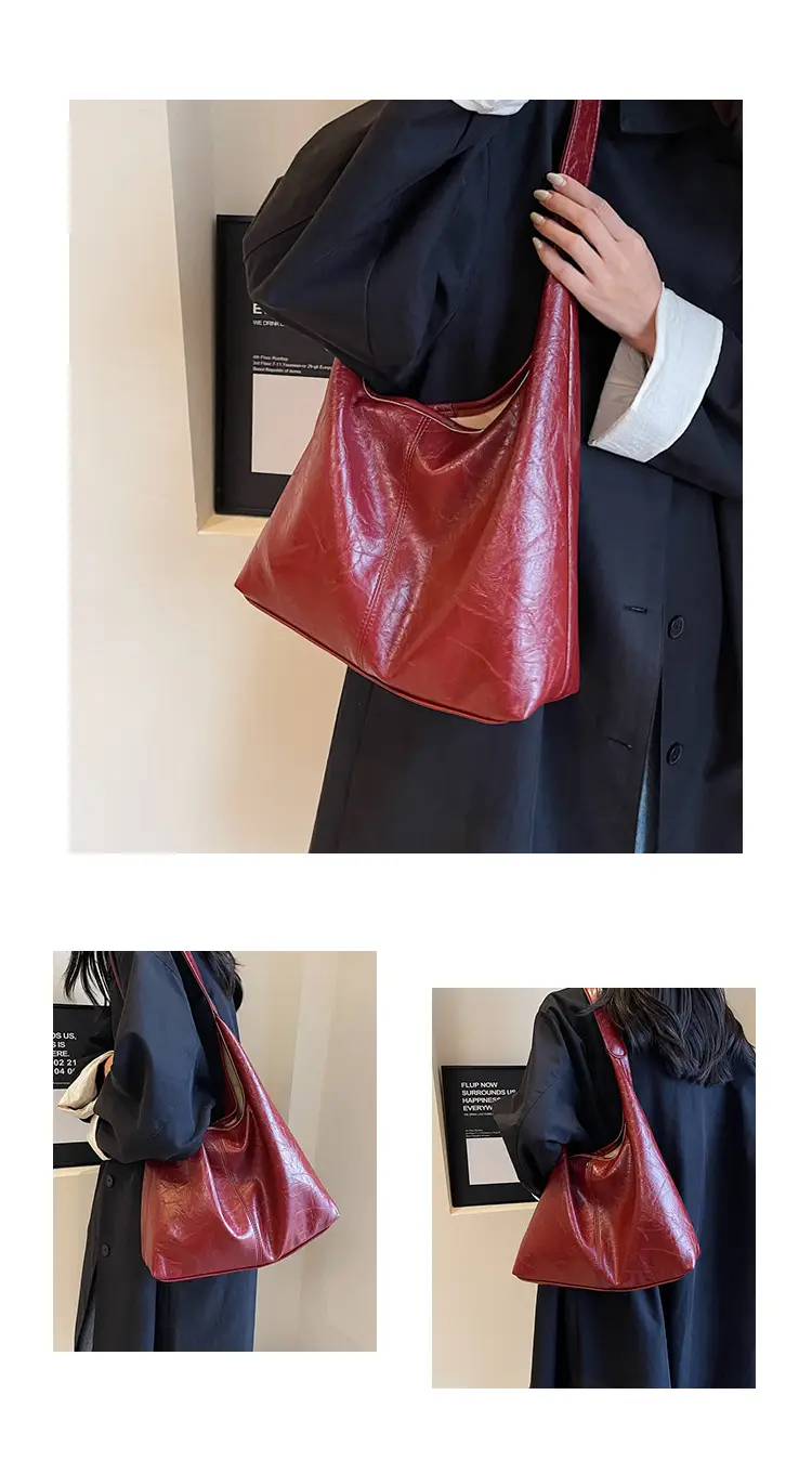 Women's Large Capacity Leather Bucket Bag Tan 2023 — feature 22