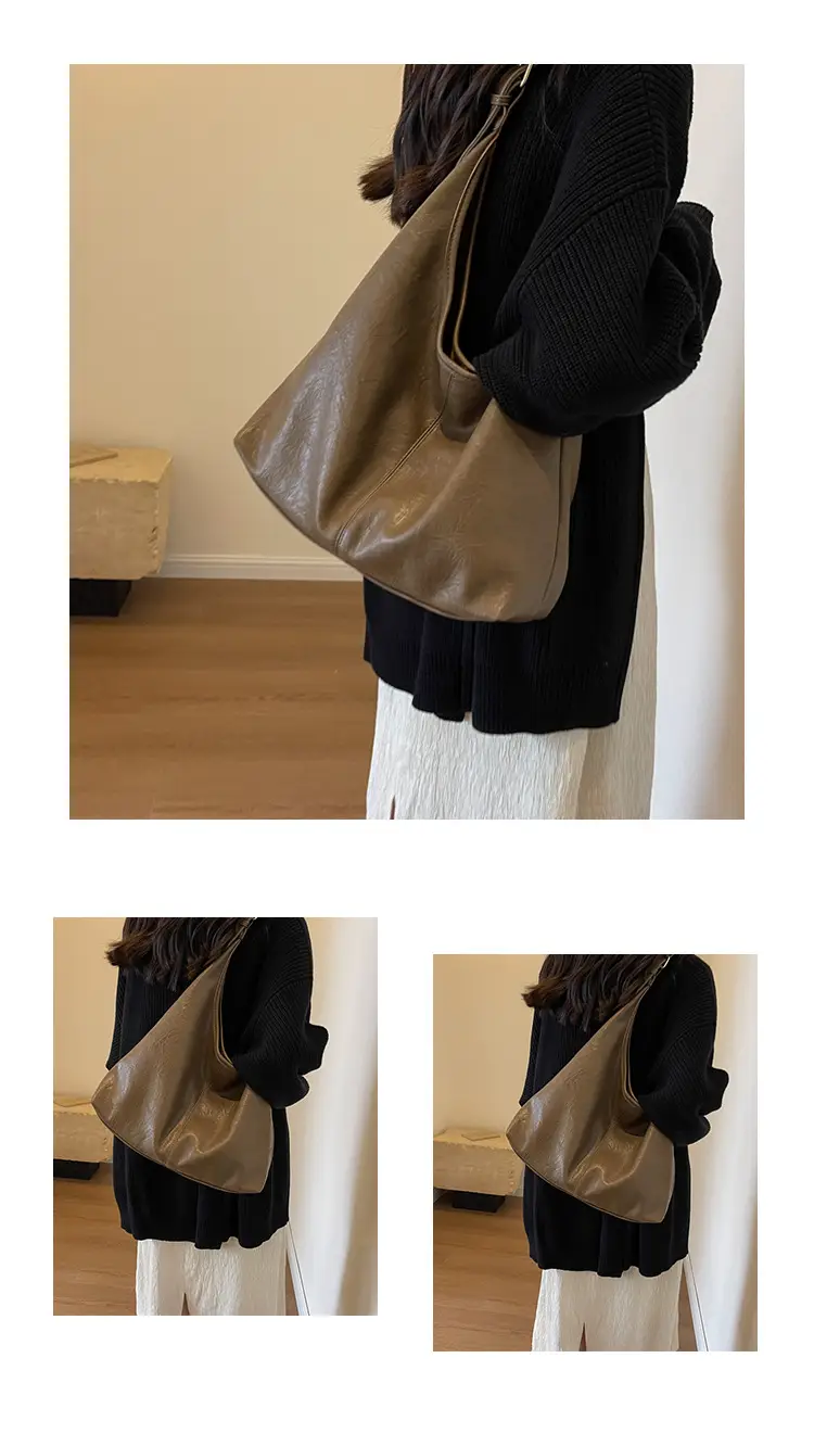 Black Leather Shoulder Bag for Women 2023 New Fashion — feature 21