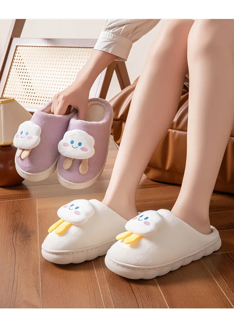 New Style Cotton Slippers with a Stepping-On-Clouds Feel for Men, Winter Indoor Warm Slippers for Women, Home Plush Cotton Slippers — feature 12