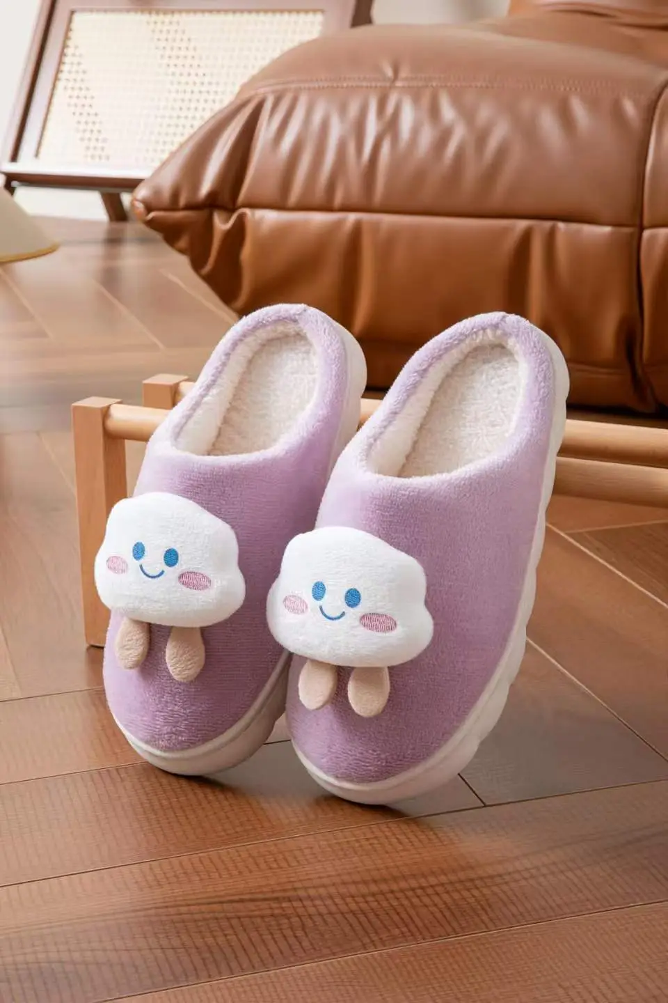 New Style Cotton Slippers with a Stepping-On-Clouds Feel for Men, Winter Indoor Warm Slippers for Women, Home Plush Cotton Slippers - Image 2