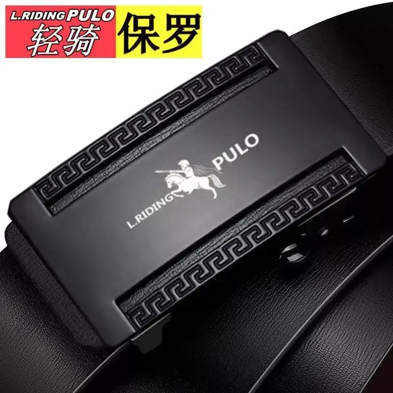 Paul Men's Belt Retro Automatic Buckle Black Gold - Image 10
