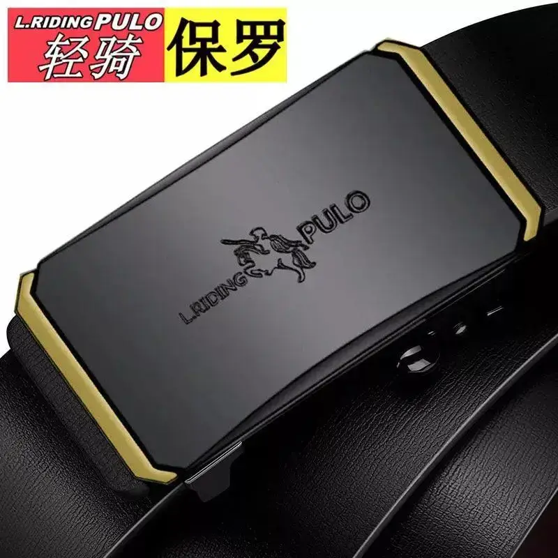Paul Men's Belt Retro Automatic Buckle Black Gold - Image 11
