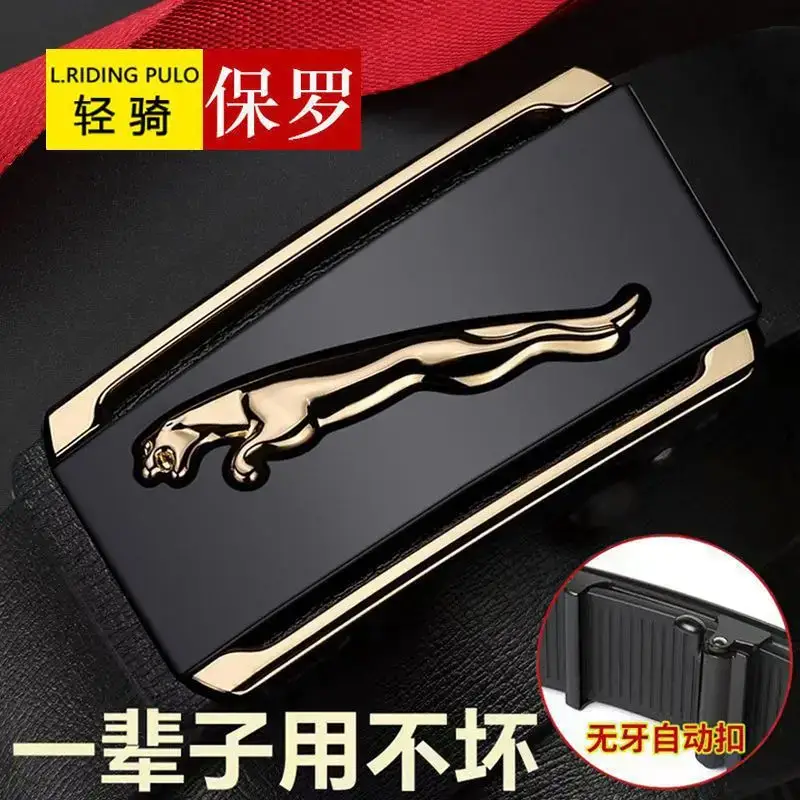 Paul Men's Belt Retro Automatic Buckle Black Gold - Image 6