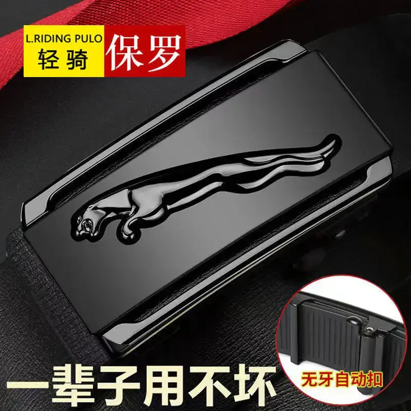 Paul Men's Belt Retro Automatic Buckle Black Gold - Image 7