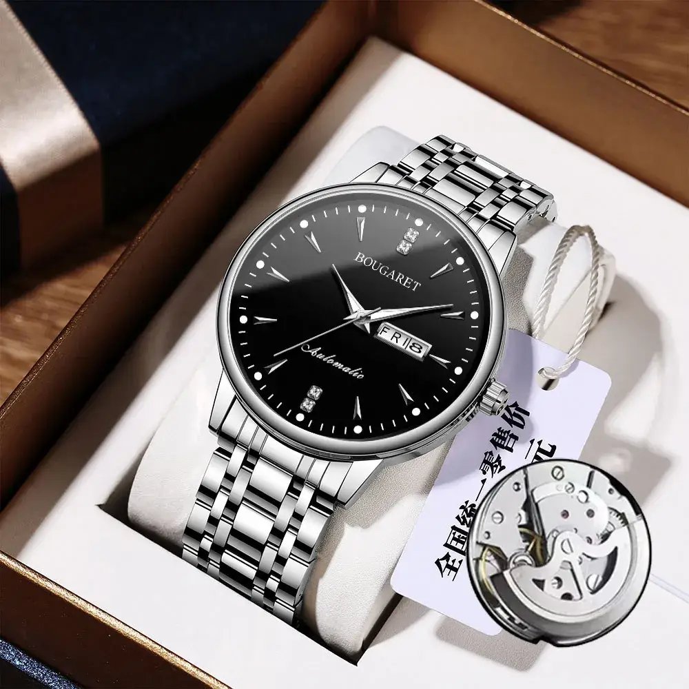Men's Stainless Steel Analog Watch with Calendar & Luminous Dial - Image 6