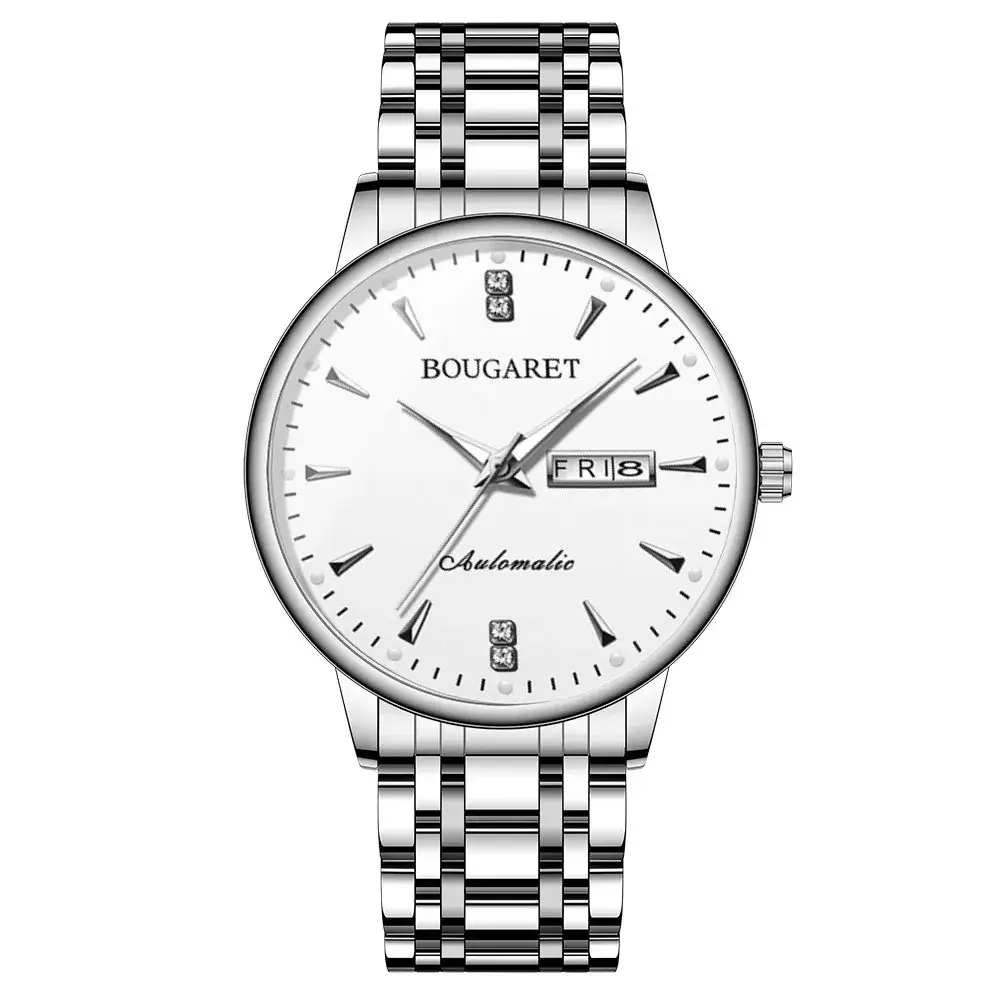 Men's Stainless Steel Analog Watch with Calendar & Luminous Dial - Image 7