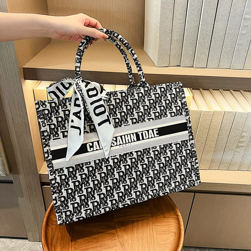 Women Cross-Border Fabric Shoulder Tote Bag 2025 Trendy Large Capacity - Image 7