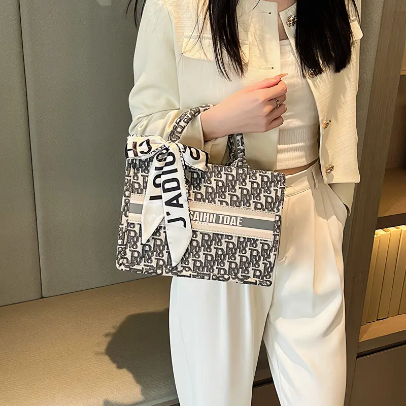 Women Cross-Border Fabric Shoulder Tote Bag 2025 Trendy Large Capacity - Image 9