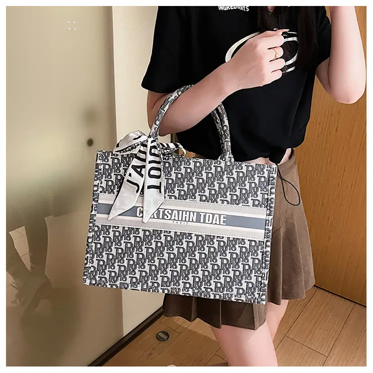 Women Cross-Border Fabric Shoulder Tote Bag 2025 Trendy Large Capacity - Image 4