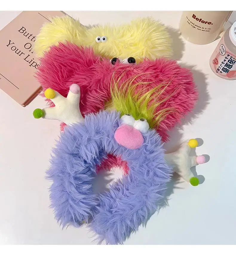 Furry Heart Ear Headband for Girls Cute Doll Headband — feature 5
