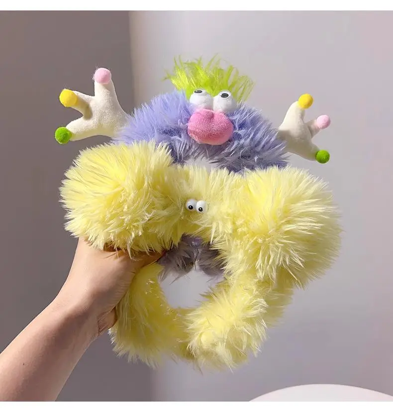 Furry Heart Ear Headband for Girls Cute Doll Headband — feature 6