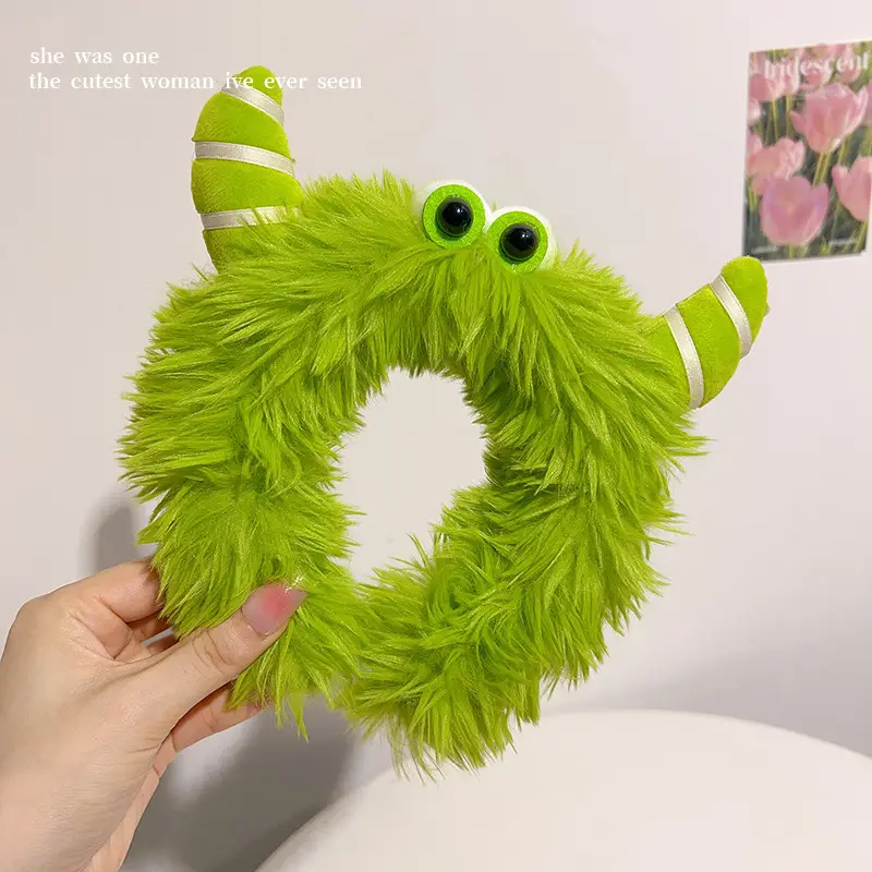 Furry Heart Ear Headband for Girls Cute Doll Headband - Image 3