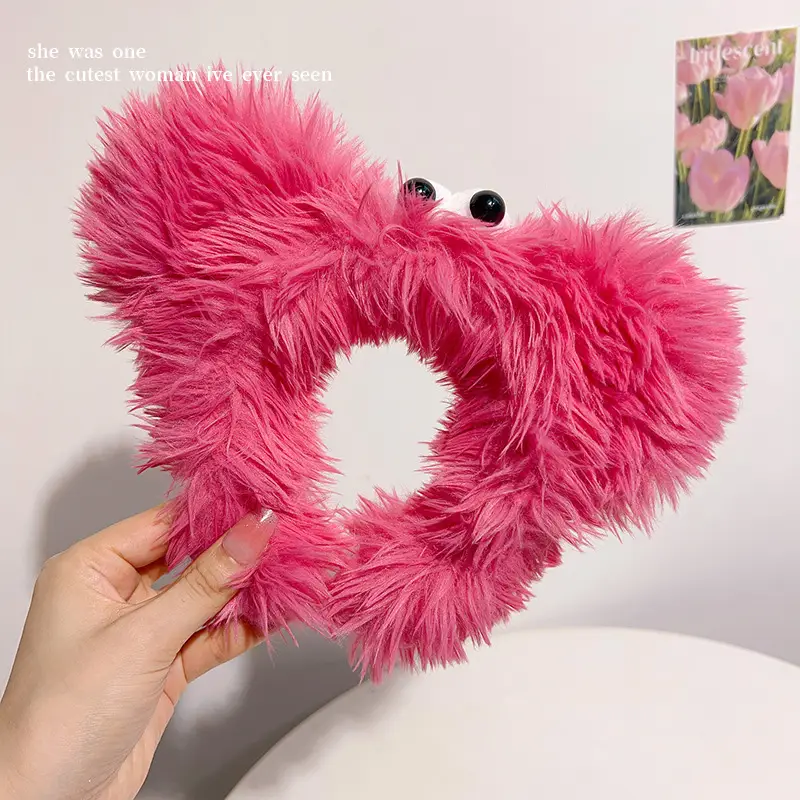 Furry Heart Ear Headband for Girls Cute Doll Headband - Image 4