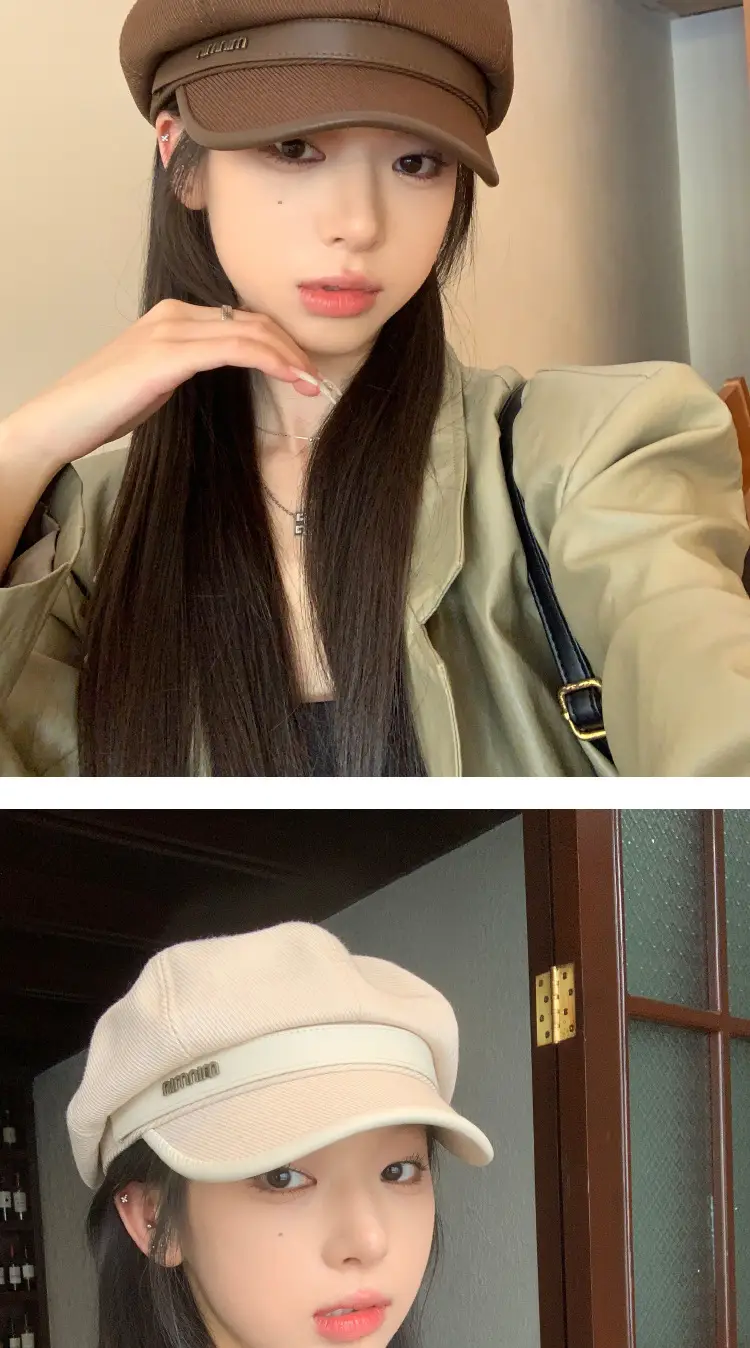 Black Big Head Cap Women Winter Casual Retro Painter — feature 12