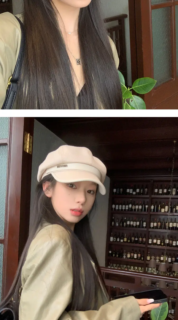 Black Big Head Cap Women Winter Casual Retro Painter — feature 13