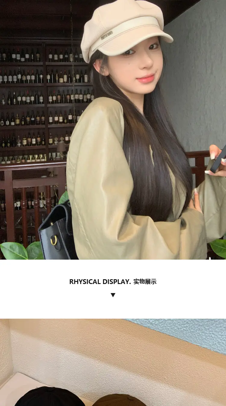 Black Big Head Cap Women Winter Casual Retro Painter — feature 15
