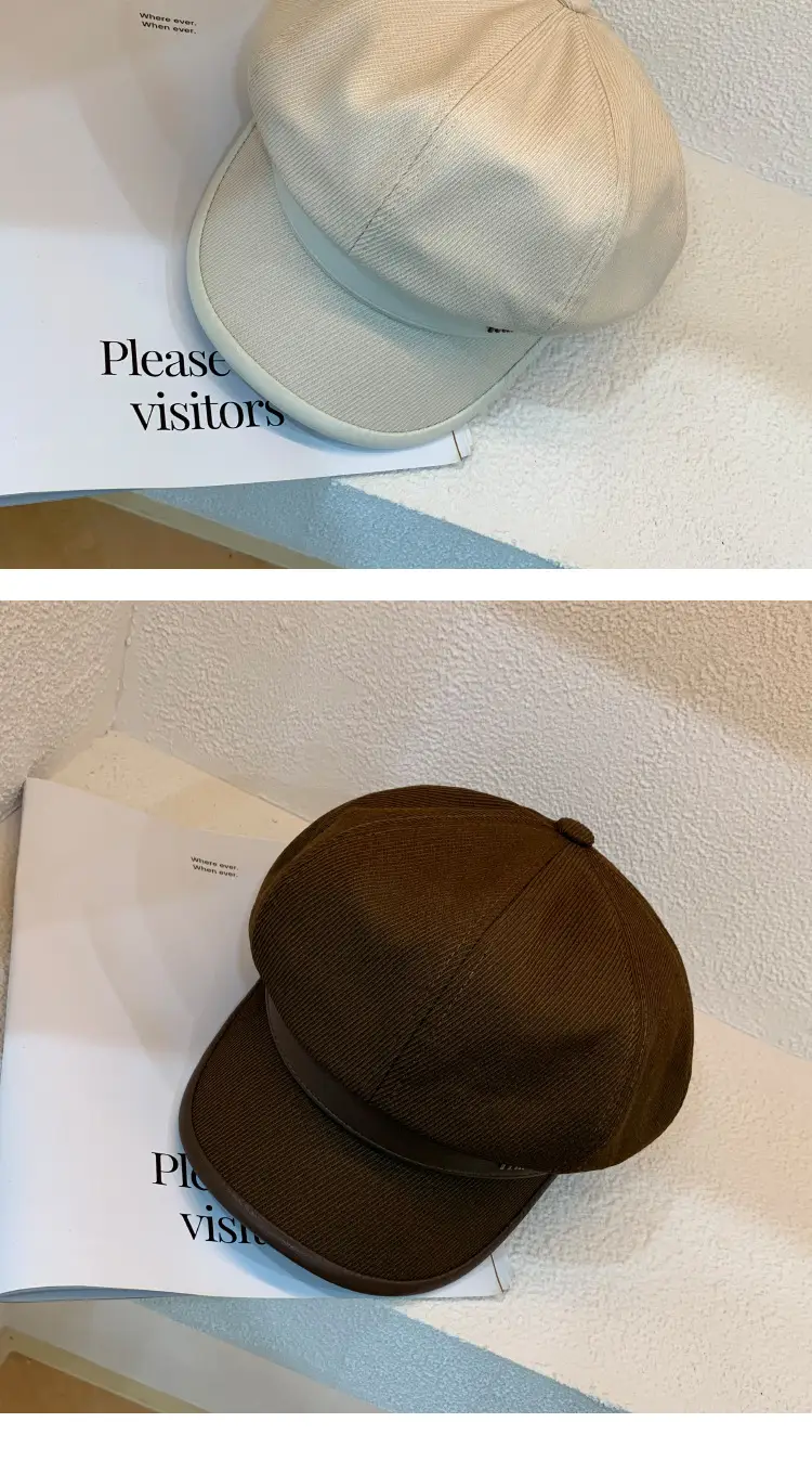 Black Big Head Cap Women Winter Casual Retro Painter — feature 20