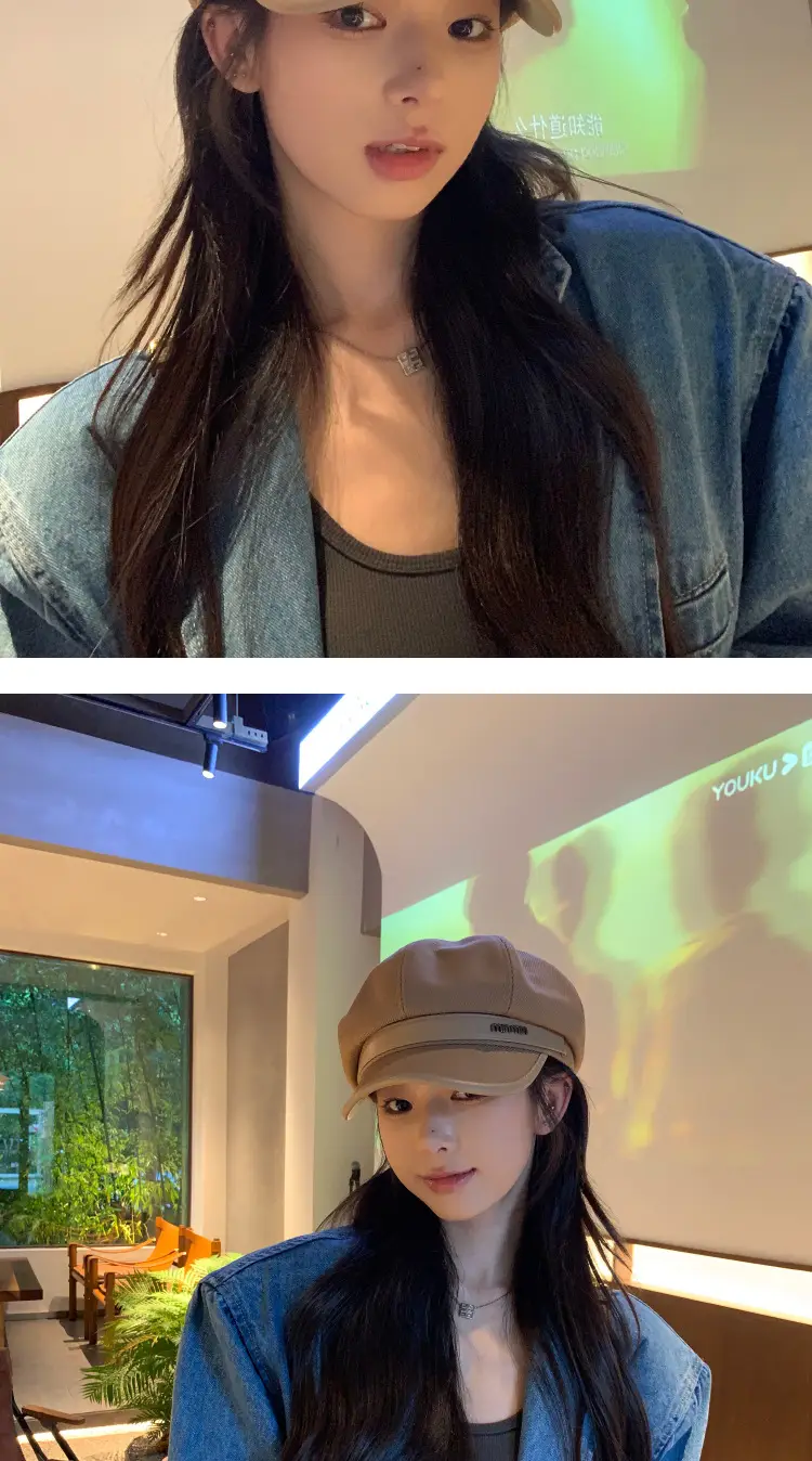 Black Big Head Cap Women Winter Casual Retro Painter — feature 6